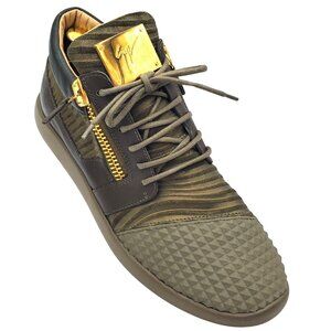 Italy Giuseppe Zanotti Pyramid Mens size 13 Green Leather Suede Sneaker Shoes 47